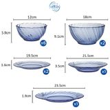 Bộ bàn ăn 12 món Beau Rivage xanh Marine DURALEX - MADE IN FRANCE