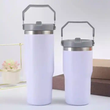Ly Giữ Nhiệt inox 304 không gỉ sét kèm quai xách và ống hút Mishio size 600ml và 900ml