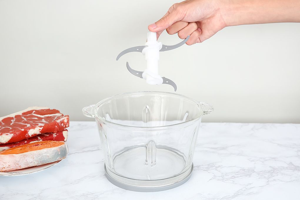 Máy xay thịt Mishio MK273 cối thủy tinh 2.0L