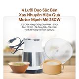 Máy Xay Mini Mishio MK389 - Dung Tích 0.8L, Xay Đồ Ăn Dặm, Gia Vị, Đồ Khô, Công Suất 250W Mạnh Mẽ