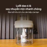 Máy Xay Mini Mishio MK389 - Dung Tích 0.8L, Xay Đồ Ăn Dặm, Gia Vị, Đồ Khô, Công Suất 250W Mạnh Mẽ