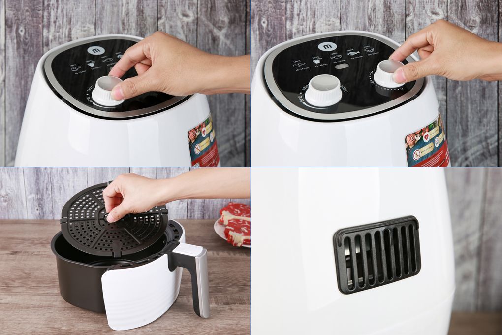 Nồi chiên không dầu Mishio MK-155 3.5L - Màu trắng