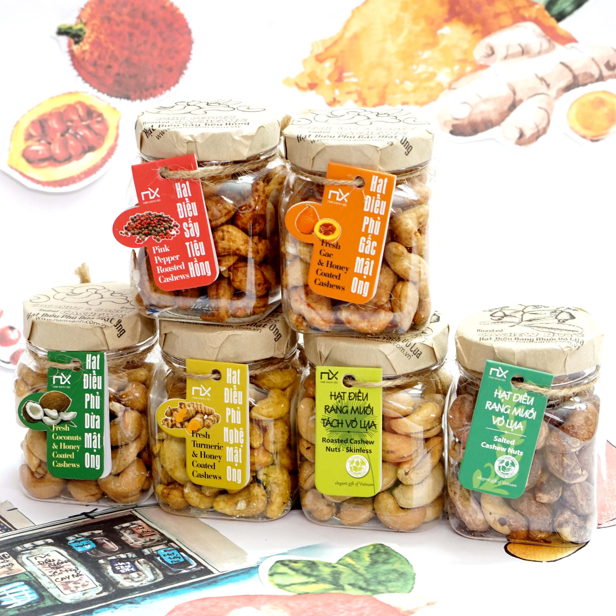 Hạt điều tách vỏ lụa Nam Xanh 80g (100g)
