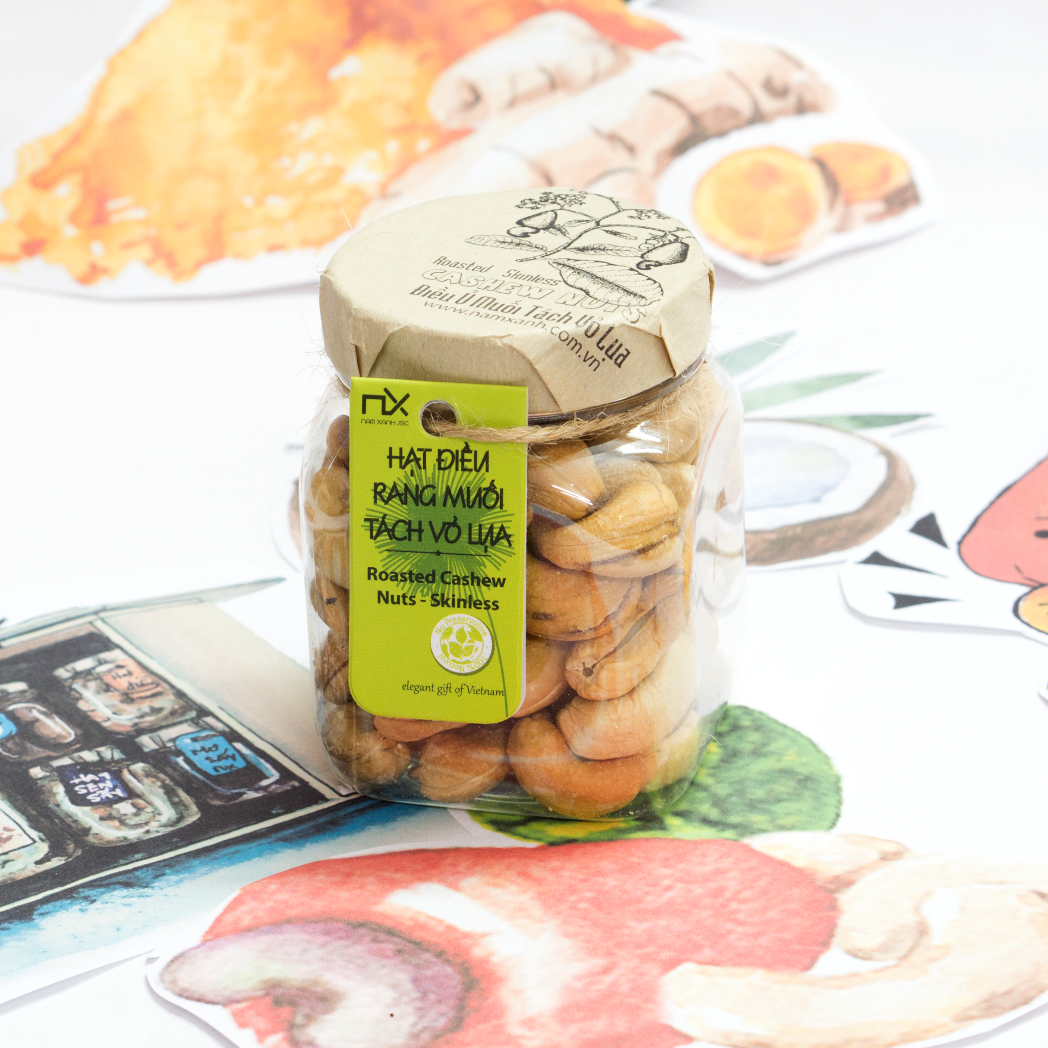Hạt điều tách vỏ lụa Nam Xanh 80g (100g)