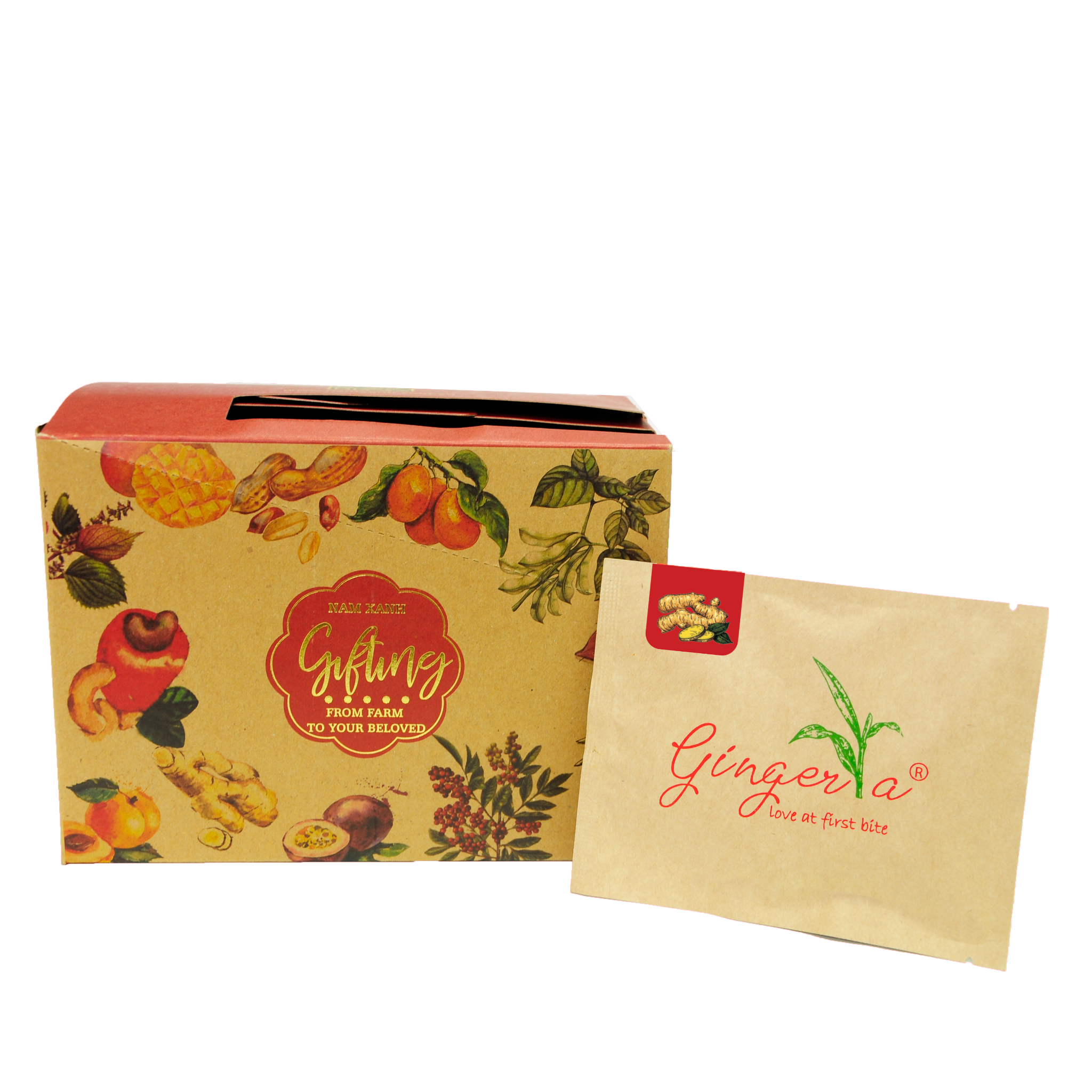 Hộp Gừng Sấy Tắc Mật Ong 20 túi_ 400gr (560gr)