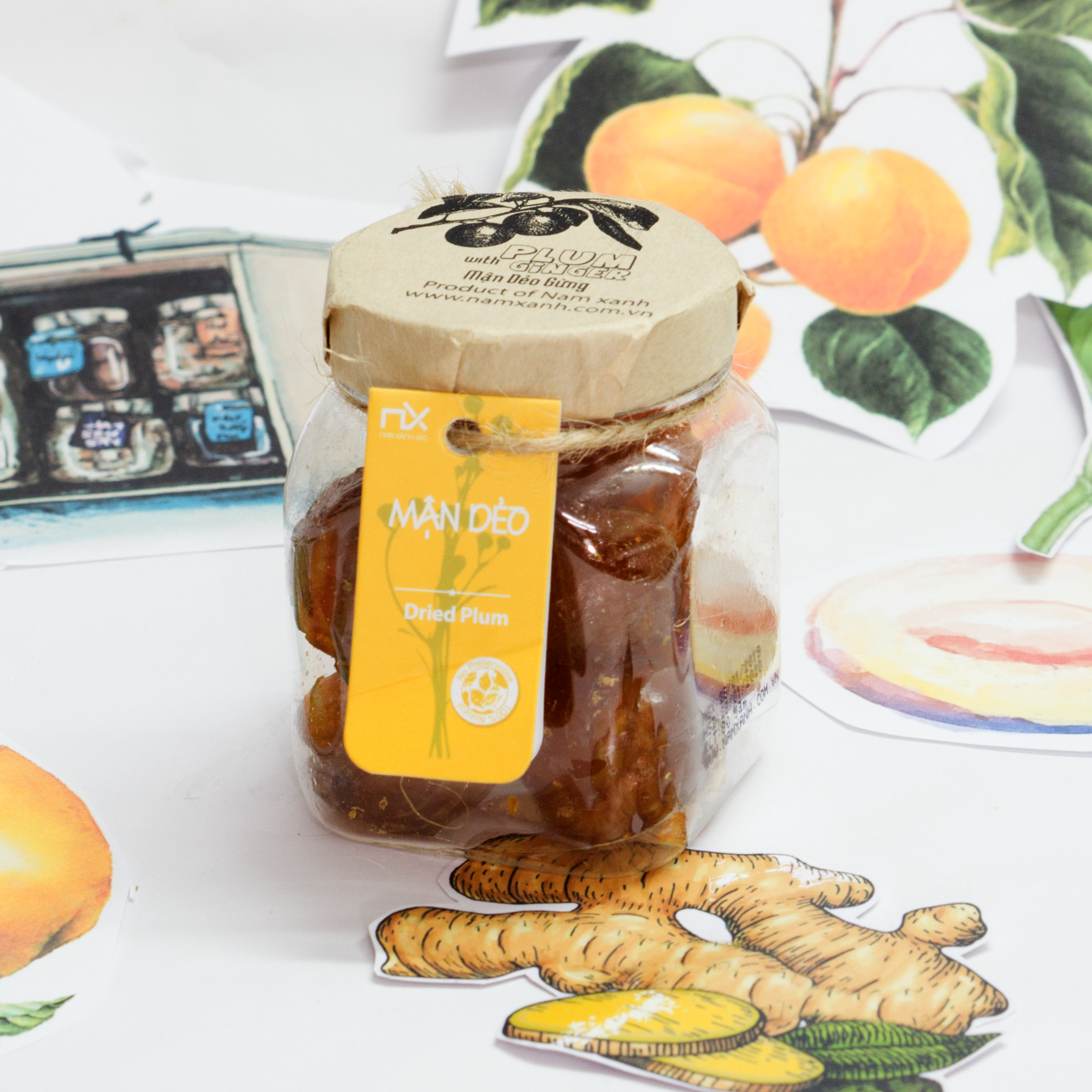 Mận dẻo gừng có hạt Nam Xanh 80g (100g)