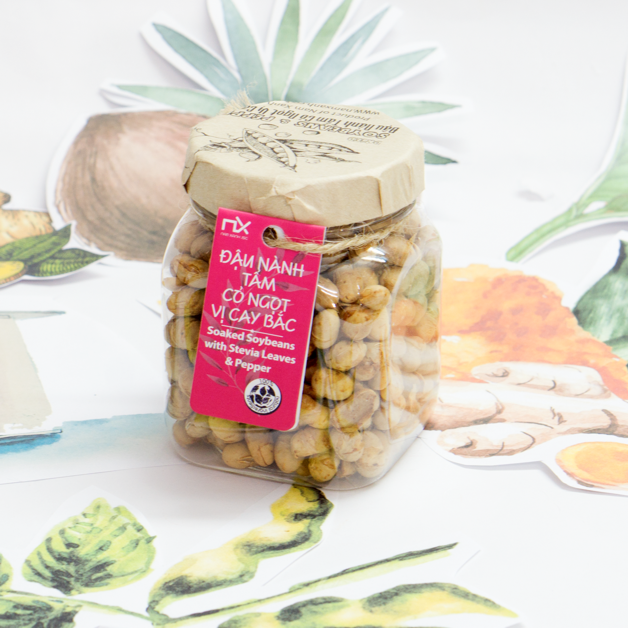 Đậu nành tẩm cỏ ngọt vị cay bắc Nam Xanh 70g (90g)