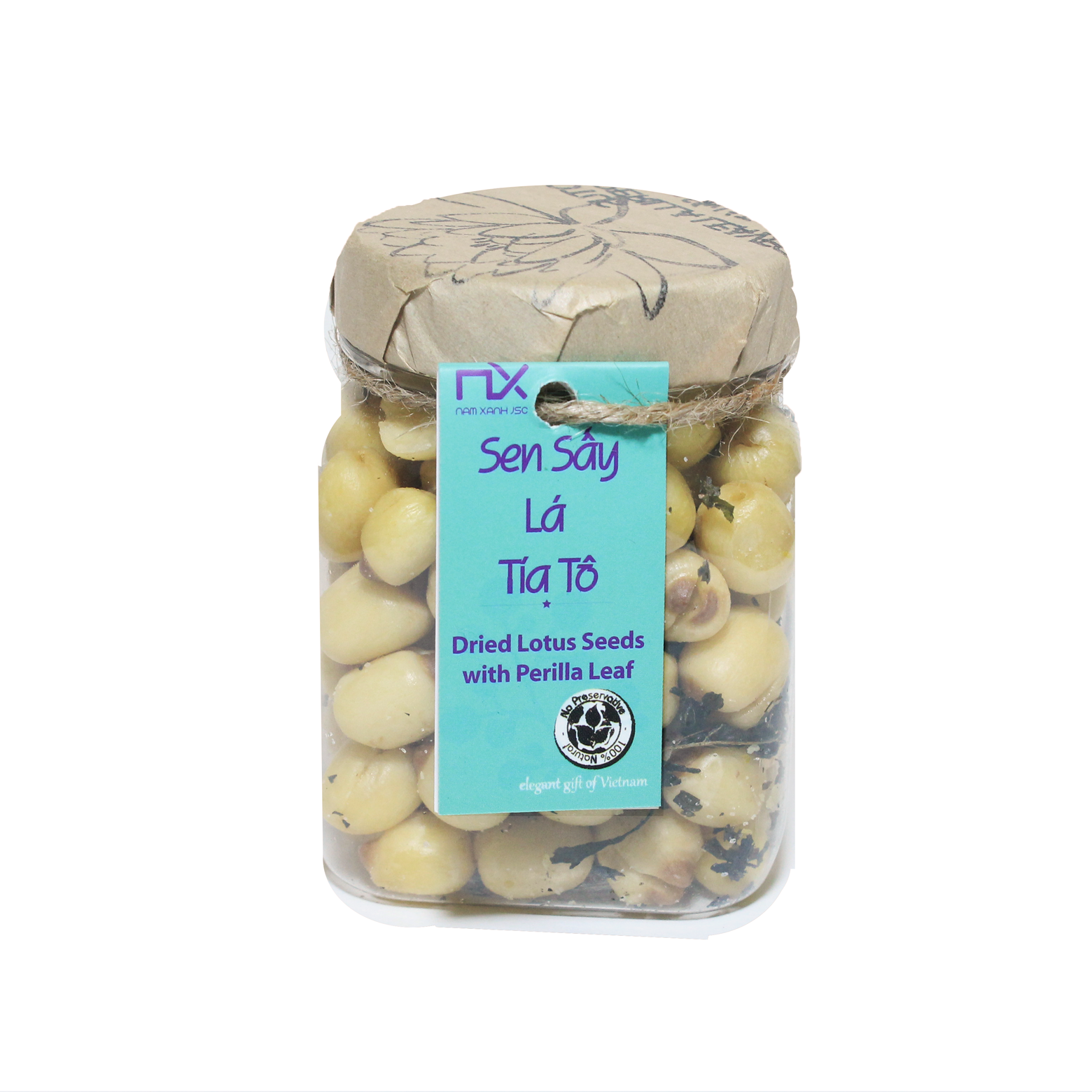Hạt sen tươi sấy lá tía tô Nam Xanh 80g (100g)