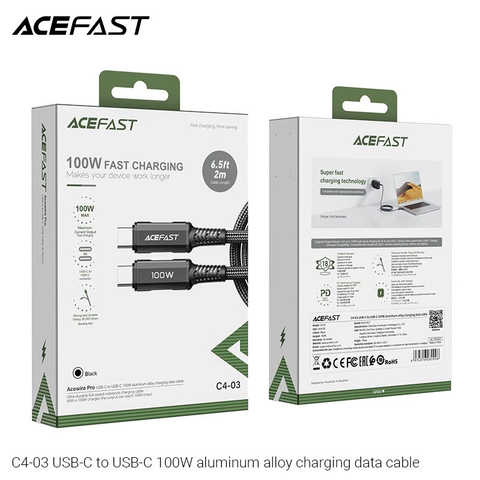  Dây Cáp ACEFAST Type C to Type C 100W (2m) - C4-03 