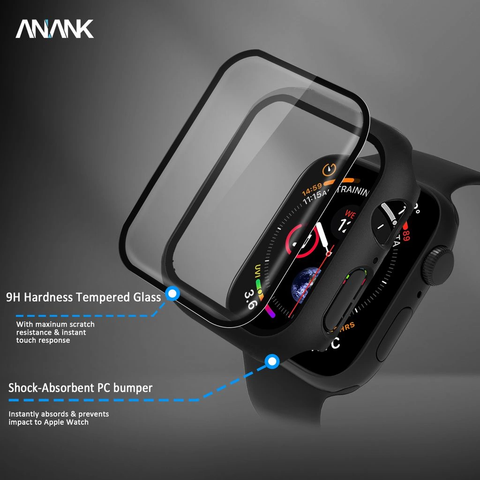  Miếng dán cường lực kèm khung ốp ANANK cho Apple watch 41/45mm 