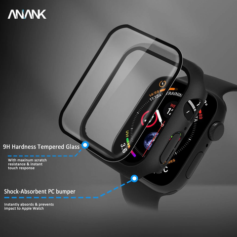  Miếng dán cường lực kèm khung ốp ANANK cho Apple watch 38/40/42/44mm 