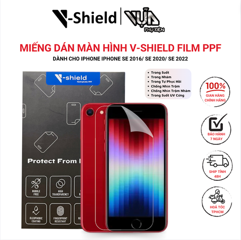  Miếng dán màn hình V-Shield Film PPF cao cấp cho iPhone SE 2016/ SE 2020/ SE 2022 