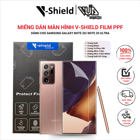  Miếng dán màn hình V-Shield Film PPF cao cấp cho Samsung Galaxy Note 20/ Note 20 Ultra 