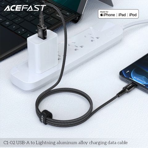  Dây Cáp ACEFAST Type C to Type C (1.2m) - C1-03 0W cho máy tính và sạc nhanh 3A cho điện thoại Android 