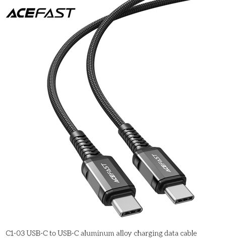  Dây Cáp ACEFAST Type C to Type C (1.2m) - C1-03 0W cho máy tính và sạc nhanh 3A cho điện thoại Android 
