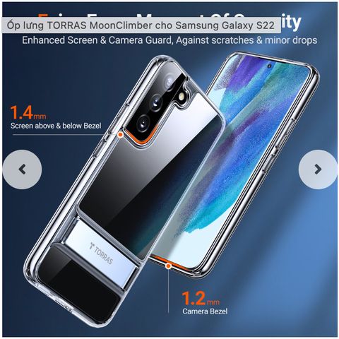  Ốp lưng TORRAS MoonClimber cho Samsung Galaxy S22 ngăn bụi xâm nhập và làm xước thân máy 