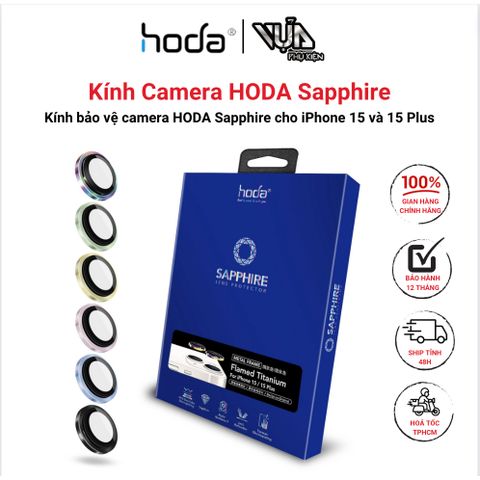  Miếng dán bảo vệ Lens CAMERA HODA SAPPHIRE CHO IPHONE 15 PLUS/ IPHONE 15 