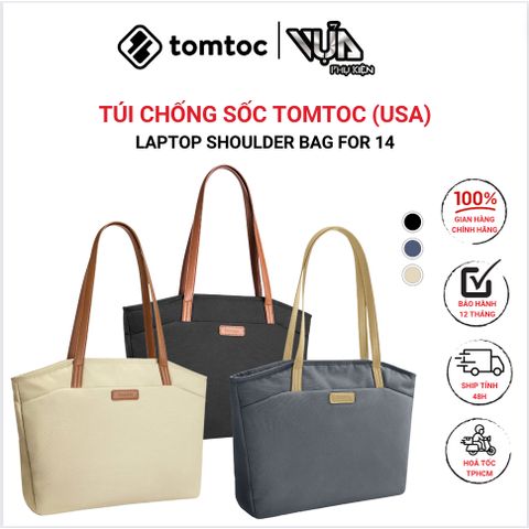  TÚI CHỐNG SỐC TOMTOC (USA) LAPTOP SHOULDER BAG FOR 14 INCH MACBOOK PRO M2/M1 vải chống nước 