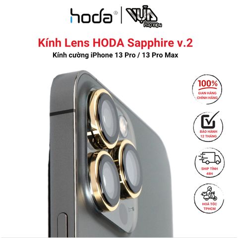  Miếng dán bảo vệ Lens camera HODA Sapphire v.2 cho iPhone 13 Pro và 13 Pro Max Chống phản chiếu Chống bám bụi 