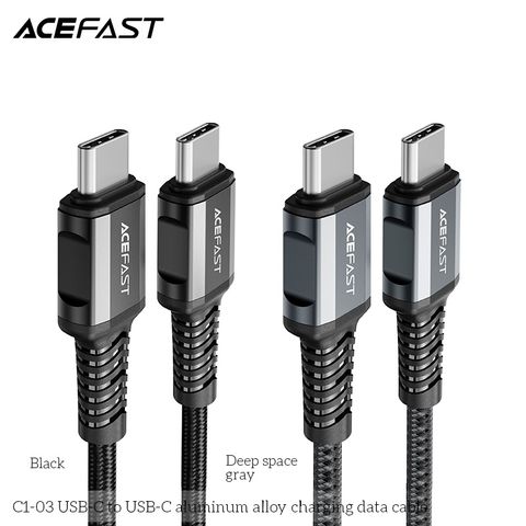  Dây Cáp ACEFAST Type C to Type C (1.2m) - C1-03 0W cho máy tính và sạc nhanh 3A cho điện thoại Android 