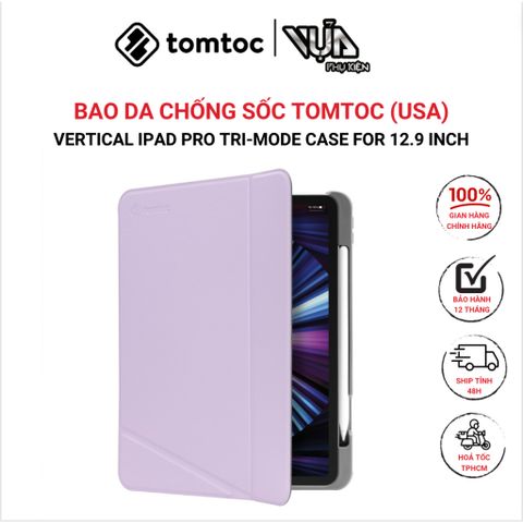  BAO DA TOMTOC VERTICAL IPAD PRO TRI-MODE CASE FOR 12.9 INCH IPAD PRO 6TH/5TH GEN (M2&M1) – B0204 