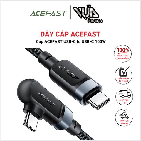  Dây Cáp ACEFAST Type C to Type C 100W (2m) - C5-03 Tốc độ sạc nhanh lên đến 100W Sạc và truyền dữ liệu 