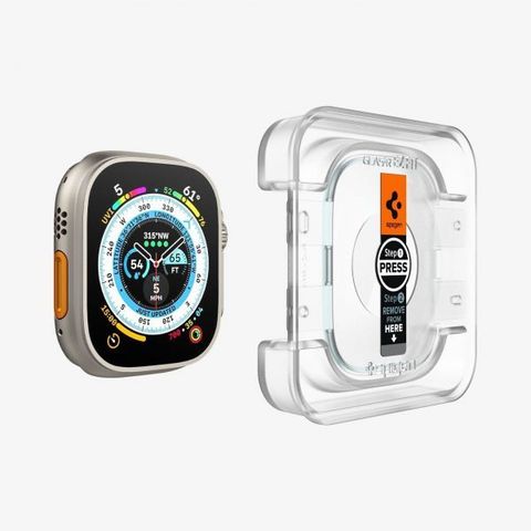  Combo Kính Cường Lực Spigen Glass Glas.Tr Ez Fit (2P) Dành Cho Apple Watch Ultra 2/1 (49Mm) 