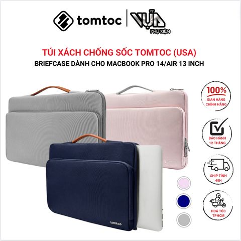  TÚI XÁCH CHỐNG SỐC TOMTOC (USA) BRIEFCASE Dành Cho MACBOOK PRO 14/AIR 13 Inch 