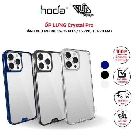  Ốp Lưng Crystal Pro HODA Dành Cho iPhone 15/ iPhone 15 Plus/ iPhone 15 Pro/ iPhone 15 Pro Max Ốp chống sốc 