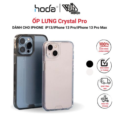  Ốp Lưng Crystal Pro HODA Dành Cho iPhone 13/iPhone 13 Pro/iPhone 13 Pro MaxỐp chống sốc, mặt lưng kính cườ 