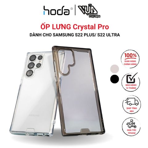  Ốp Lưng Crystal Pro HODA Dành Cho Samsung Galaxy S22 Plus/S22 Ultra Ốp chống sốc Hạn chế bám vân tay 