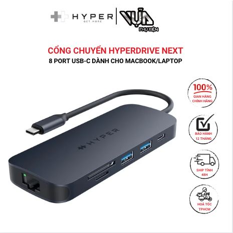  Cổng Chuyển Hyperdrive Next 8 Port Usb-C Dành Cho Macbook/Laptop 