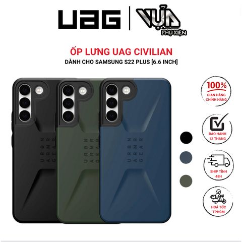  ỐP LƯNG UAG CIVILIAN CHO SAMSUNG GALAXY S22 PLUS/S22 PLUS 5G Chống va đập Nhẹ nhàng hấp thụ lực va chạm 