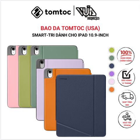  ỐP BAO DA BẢO VỆ TOMTOC (USA) SMART-TRI Dành Cho 10.9-INCH IPAD AIR 4TH/5TH 