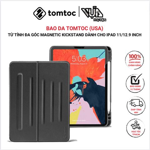  BAO DA TOMTOC (USA) TỪ TÍNH ĐA GÓC HỖ TRỢ SẠC KHÔNG DÂY APPLE PENCIL Dành Cho IPAD PRO 11/12.9INCH 