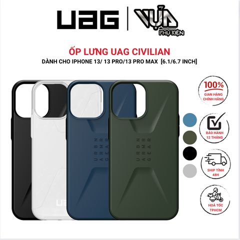  Ốp Lưng Cho IPHONE 13/ 13 PRO/ 13 PRO MAX UAG CIVILIAN hấp thụ chống va đập được xếp chồng hai lớp 