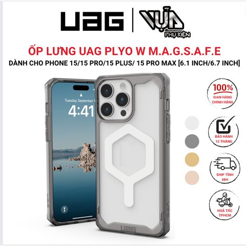  ỐP LƯNG UAG PLYO W SẠC TỪ TÍNH BÁM DÍNH CHO IPHONE 15/ 15 PLUS/ 15 PRO/ 15 PRO MAX 