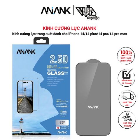  Kính cường lực ANANK trong suốt dành cho iPhone 14 series cảm ứng nhạy mượt mà 