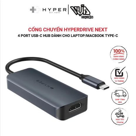  Cổng Chuyển Hyperdrive Next 4 Port Usb-C Hub Dành Cho Laptop/Macbook Type-C 