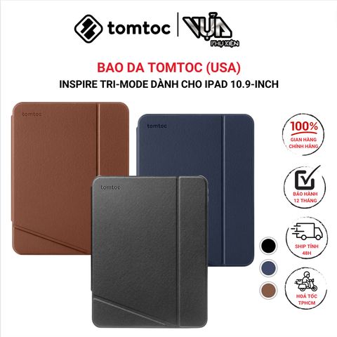  ỐP BAO DA TOMTOC (USA) INSPIRE TRI-MODE Dành Cho IPAD 10.9-INCH GEN 10 