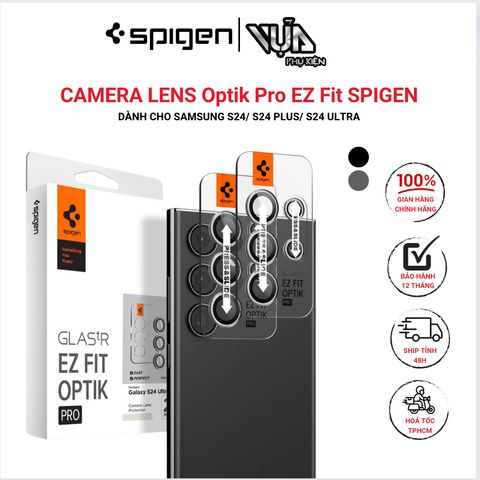  Lens Camera Spigen GLAS.TR EZ FIT OPTIK PRO Dành Cho Samsung Galaxy S24/ S24 Plus/ S24 Ultra 