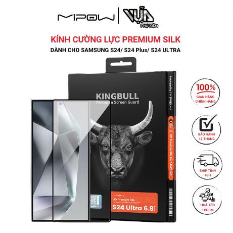  KÍNH CƯỜNG LỰC MIPOW PREMIUM SILK DÀNH CHO SAMSUNG S24/ S24 Plus/ S24 ULTRA 