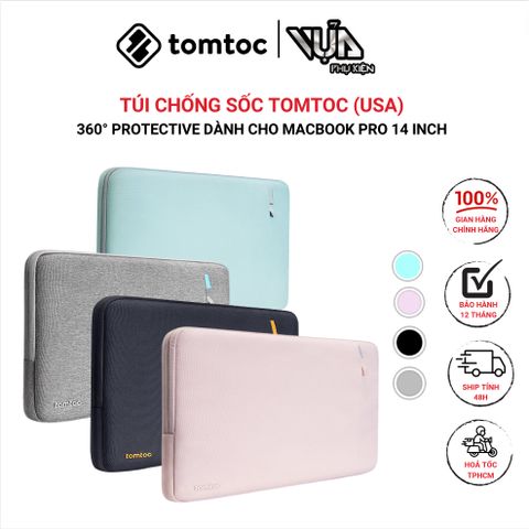  TÚI CHỐNG SỐC TOMTOC (USA) 360° PROTECTIVE Dành Cho MACBOOK PRO 14 Inch 