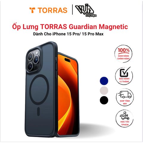  Ốp lưng TORRAS Guardian Magnetic cho iPhone 15 Pro/ 15 Pro Max chống sốc, chống trầy xước tương thích Mags 