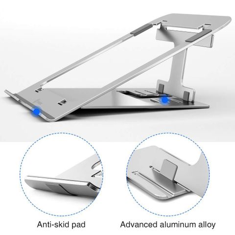  ĐẾ TẢN NHIỆT CƠ ĐỘNG TOMTOC (USA) ALUMIUM FOLDABLE Dành  IPAD/MACBOOK & ANOTHER TABLET/LAPTOP 11/15.6 Inch 