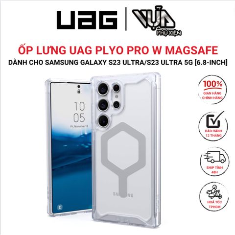  Ốp Lưng Cho SAMSUNG GALAXY S23 ULTRA/S23 ULTRA 5G UAG PLYO PRO W SẠC TỪ TÍNH BÁM DÍNH Chống sốc, va đập 