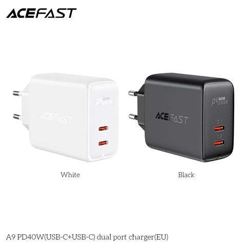  Củ Sạc ACEFAST PD3.0 40W 2 cổng USB-C (EU) - A9 