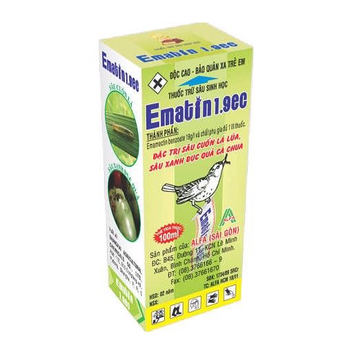 Thuốc Trừ Sâu Sinh Học - Đặc Trị Sâu Cuốn Lá Lúa, Sâu Xanh Đục Quả Cà Phê - EMATIN 1.9EC