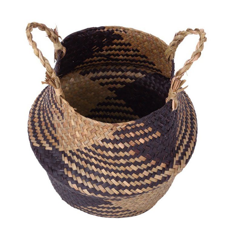 Giỏ Cói Trồng Cây Đan Chéo
