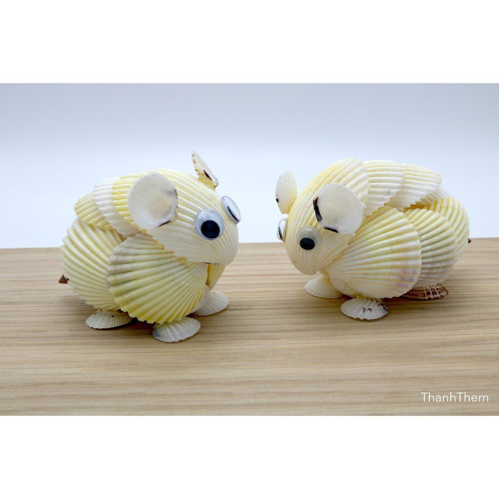  Đôi Chuột Hamster, Hàng Thủ Công, Làm Từ Vỏ ốc Sò Dương, Dùng Để Trang Trí 